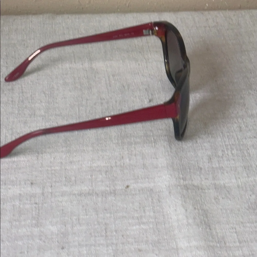Tortoise Shell Sunglasses with Red Accents